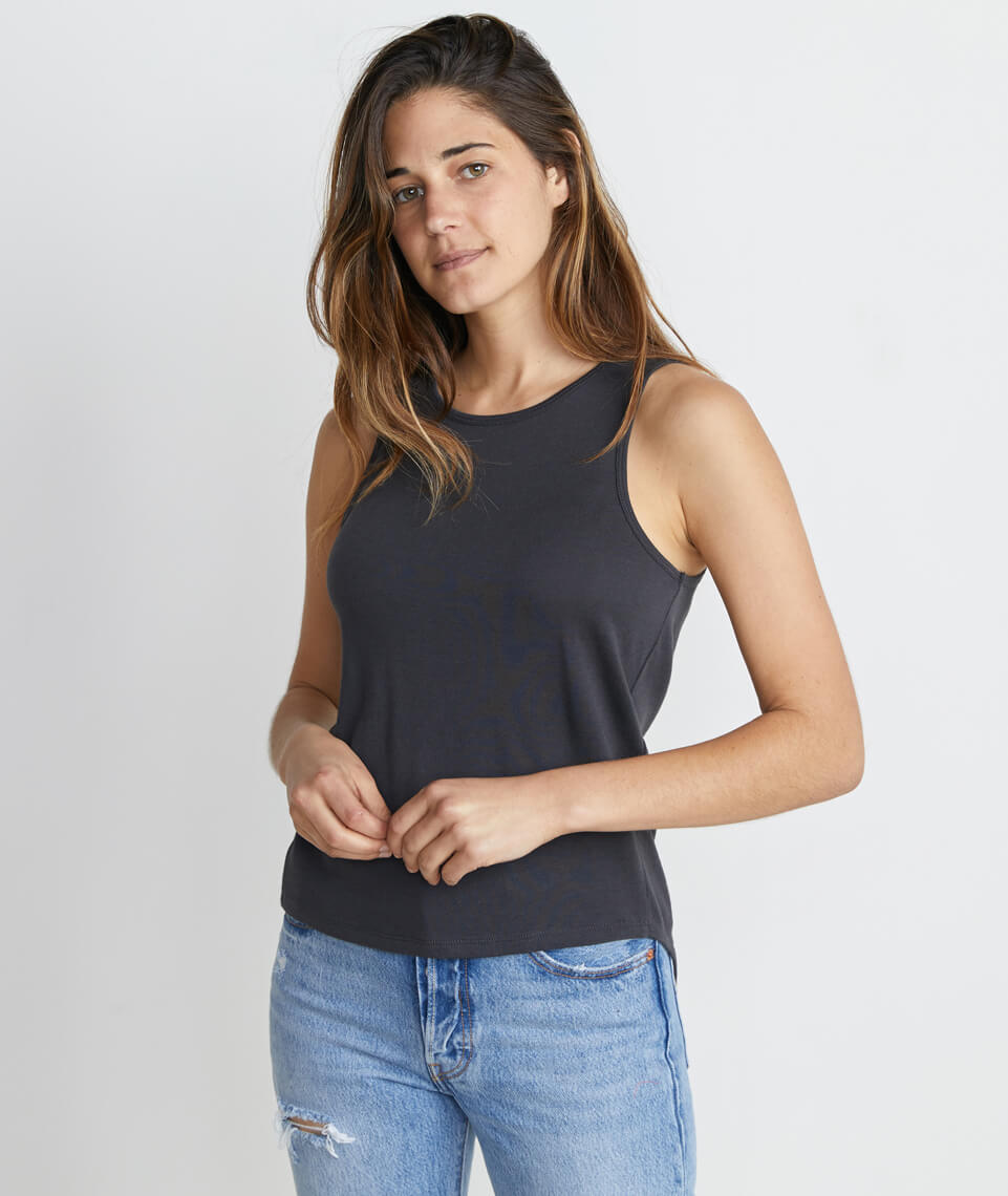 Lori Tie Back Tank Faded Black