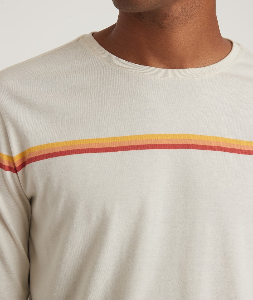 Long Sleeve Signature Stripe Tee in Natural/Warm Stripe