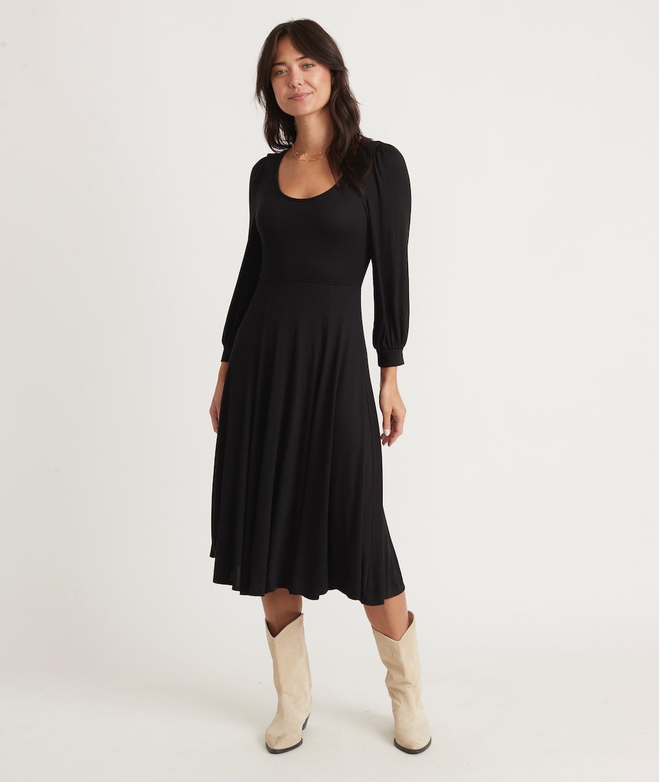 Lexi Long Sleeve Midi Fit and Flare – Marine Layer