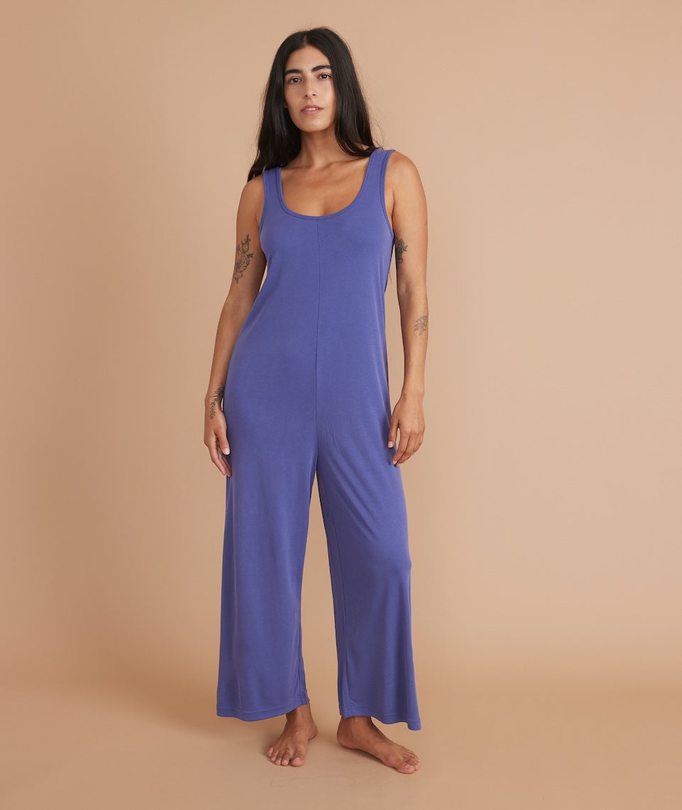 Luxe Rib Jumpsuit Orient Blue