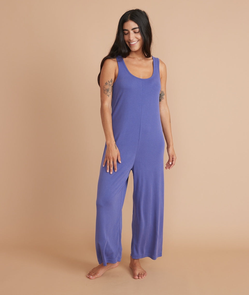 Luxe Rib Jumpsuit Orient Blue