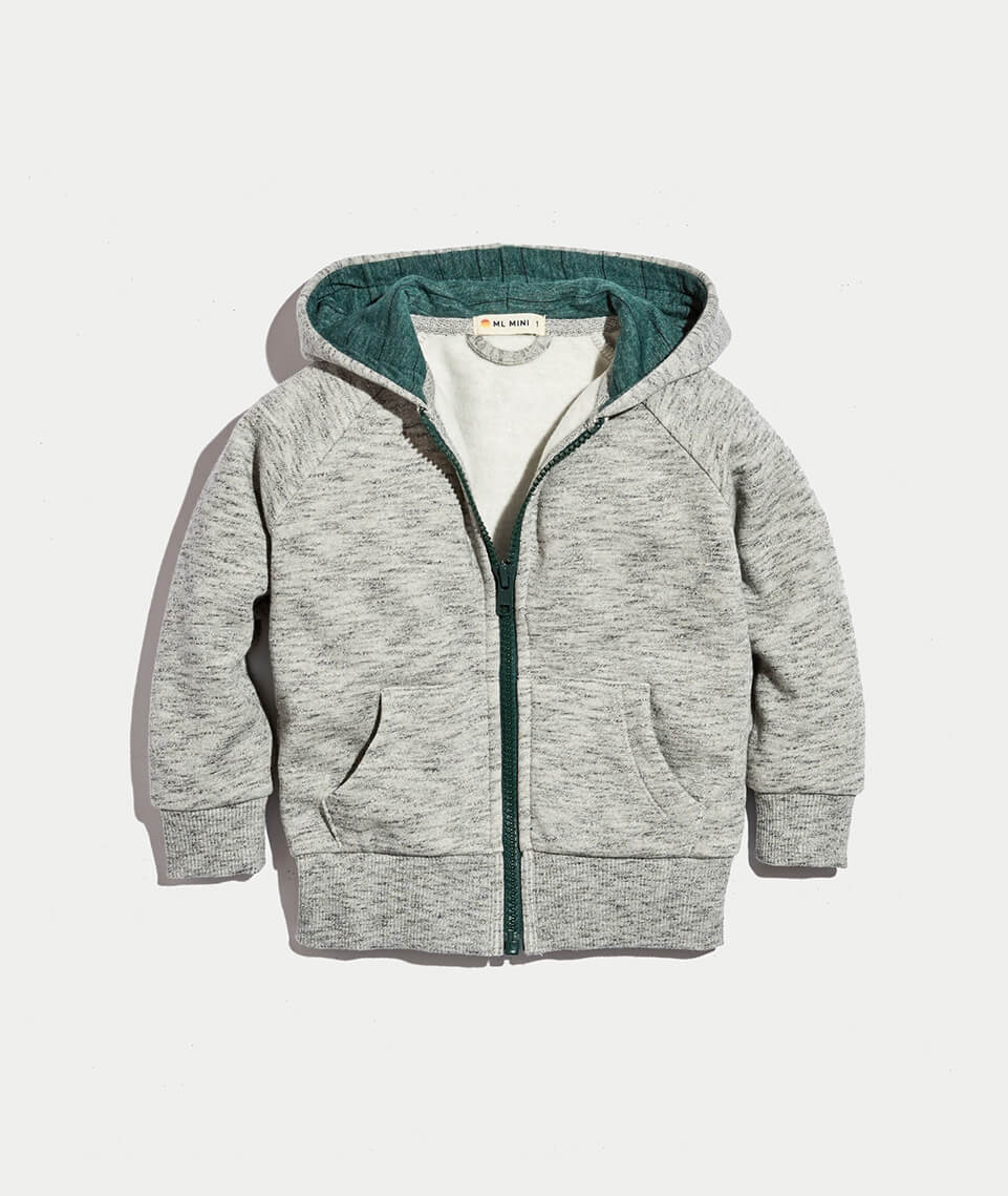 Mini Zip Hoodie Heather Grey