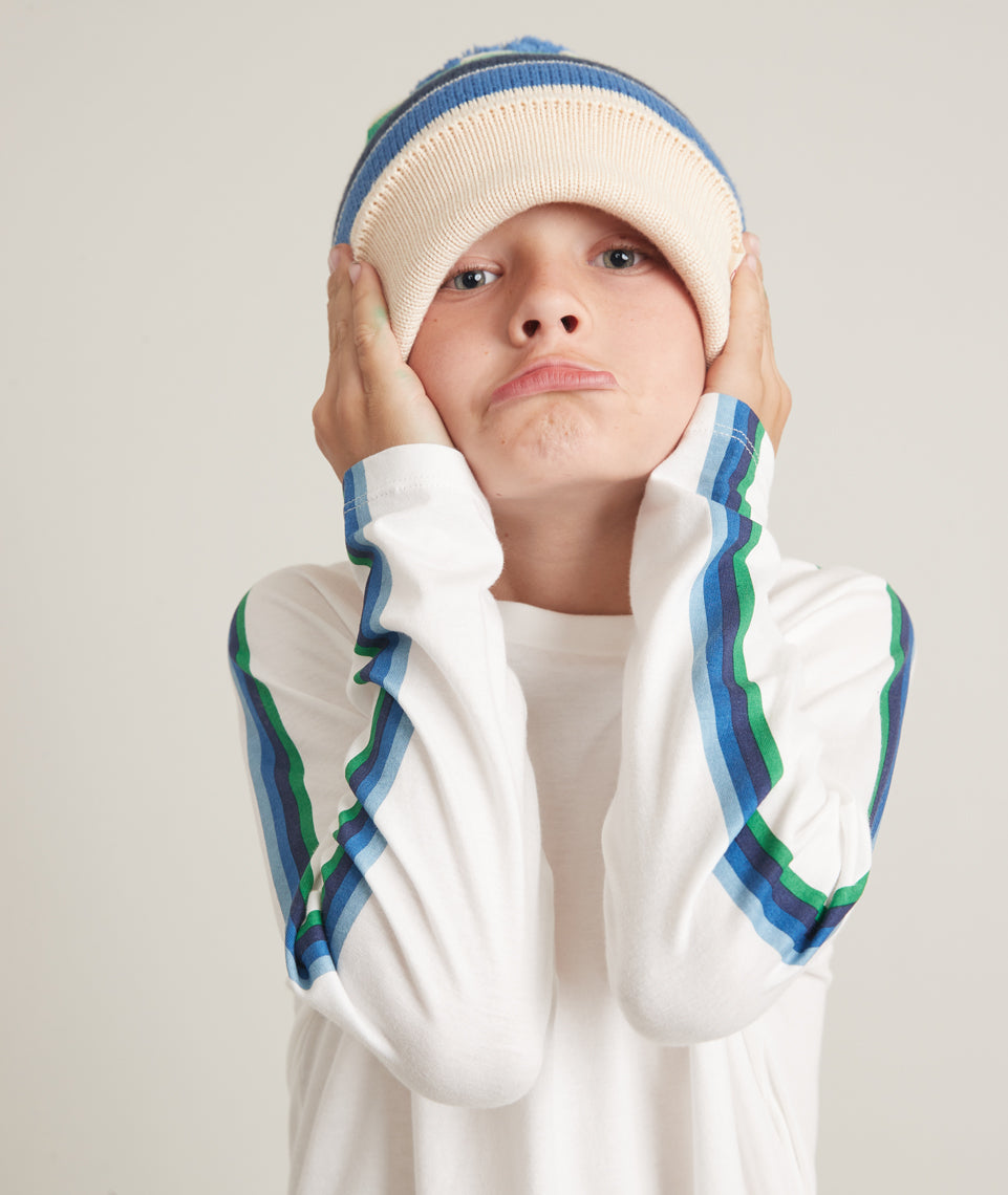 ML x LF Mini Raglan Stripe Tee Natural Multi