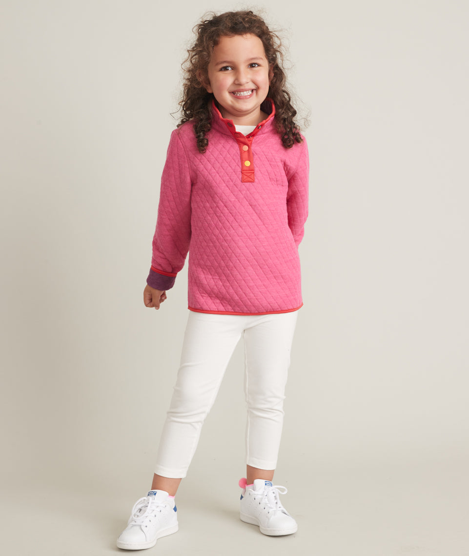 Mini Corbet Reversible Pullover Bright Rose Heather/Plum Heather