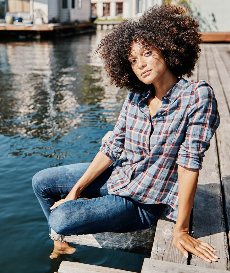 Meadow Button Down Blue Plaid