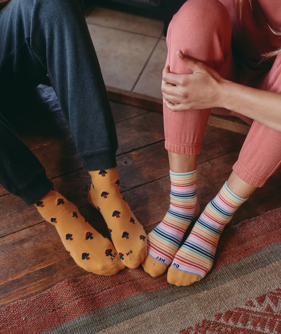 Crew Sock in Mushroom Print