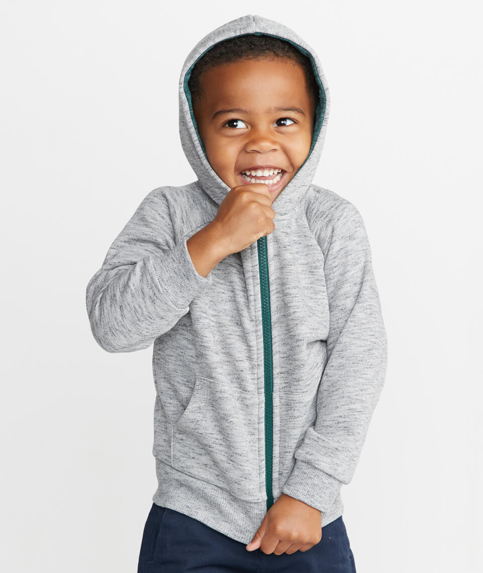 Mini Zip Hoodie Heather Grey