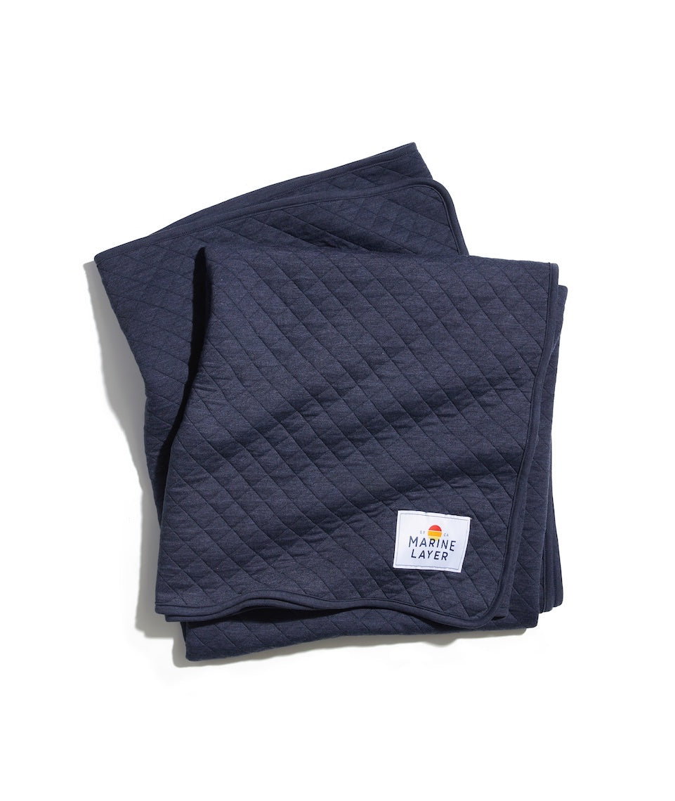 Corbet Blanket in Navy Heather