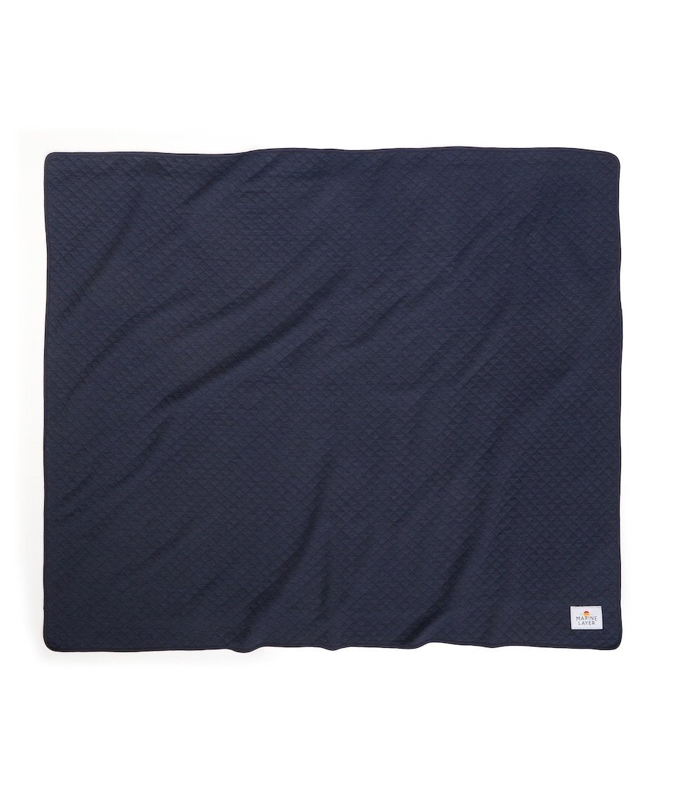 Corbet Blanket in Navy Heather