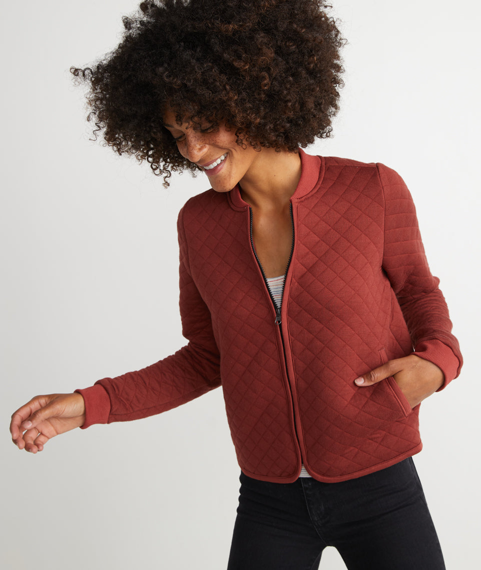 Mya Quilted Swing Bomber Henna