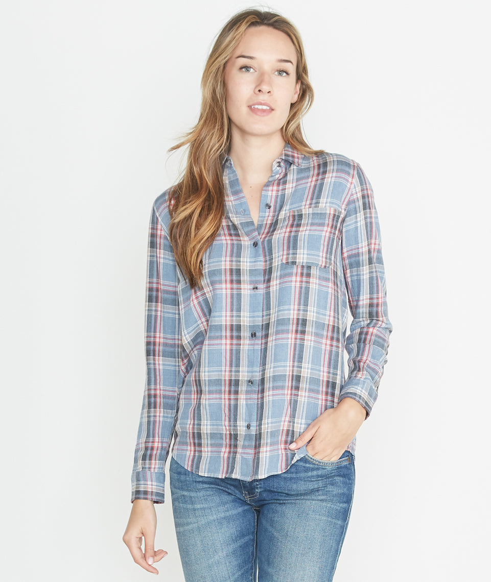 Marigold Plaid Button Down