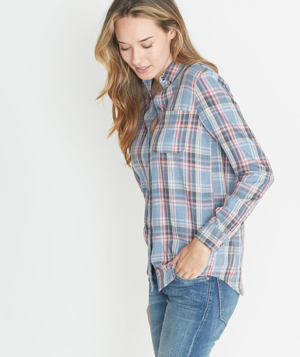 Marigold Plaid Button Down