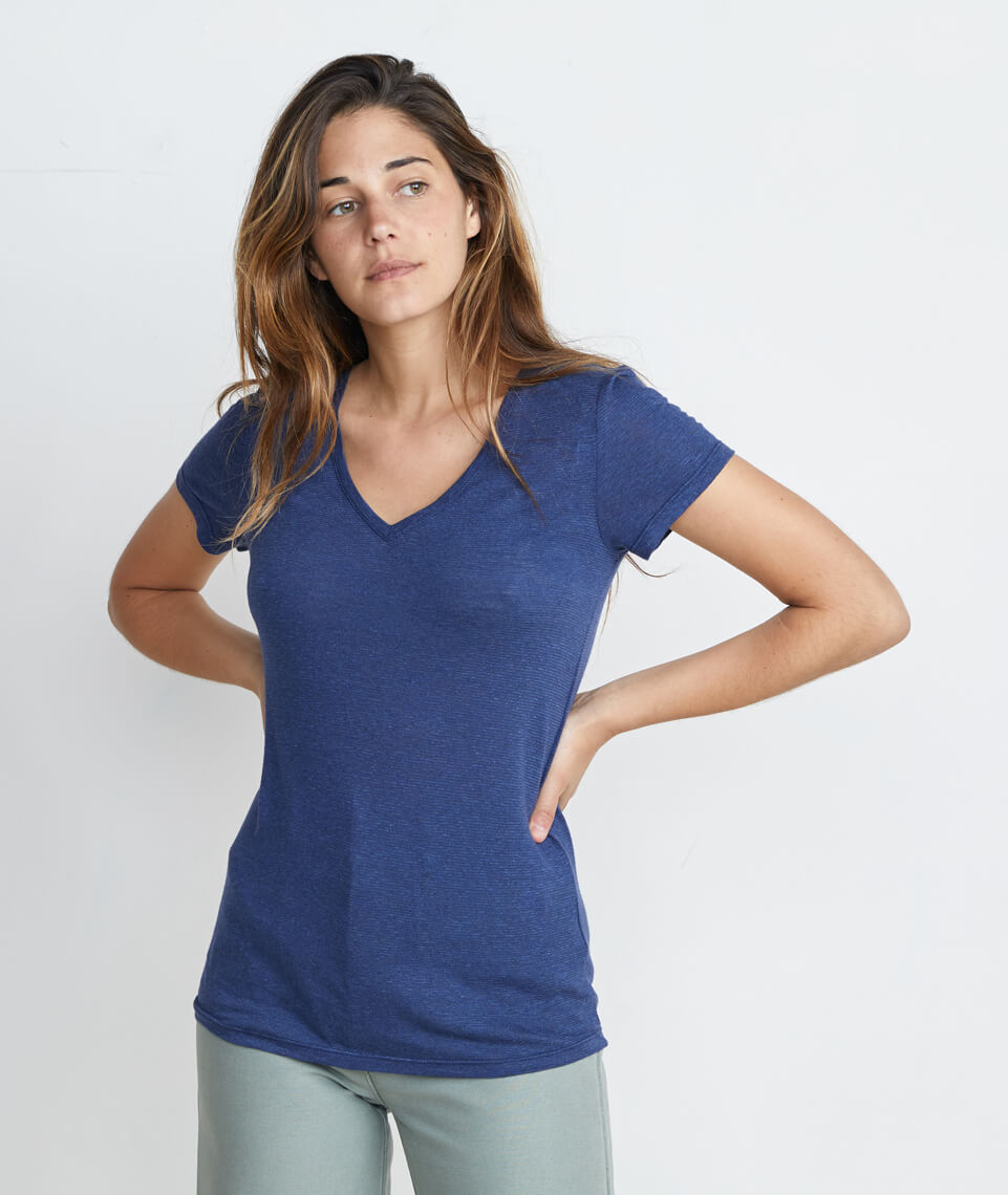 Slub V-Neck Twilight