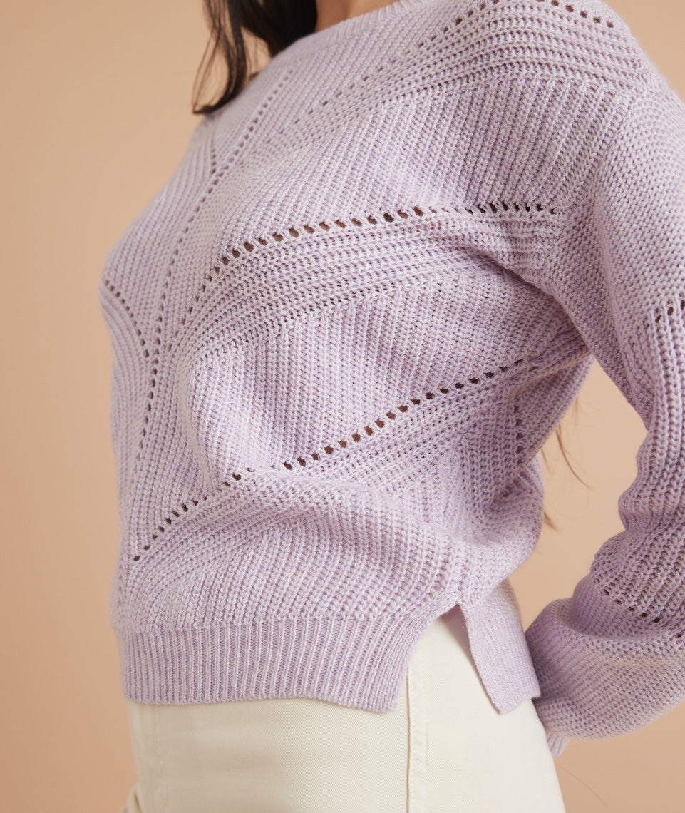 Olivia Crewneck Sweater Lavender Heather