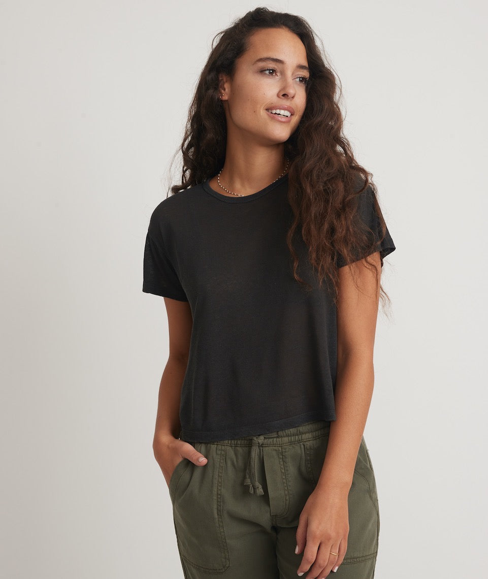 Hemp Cotton Oversized Tee Faded Black