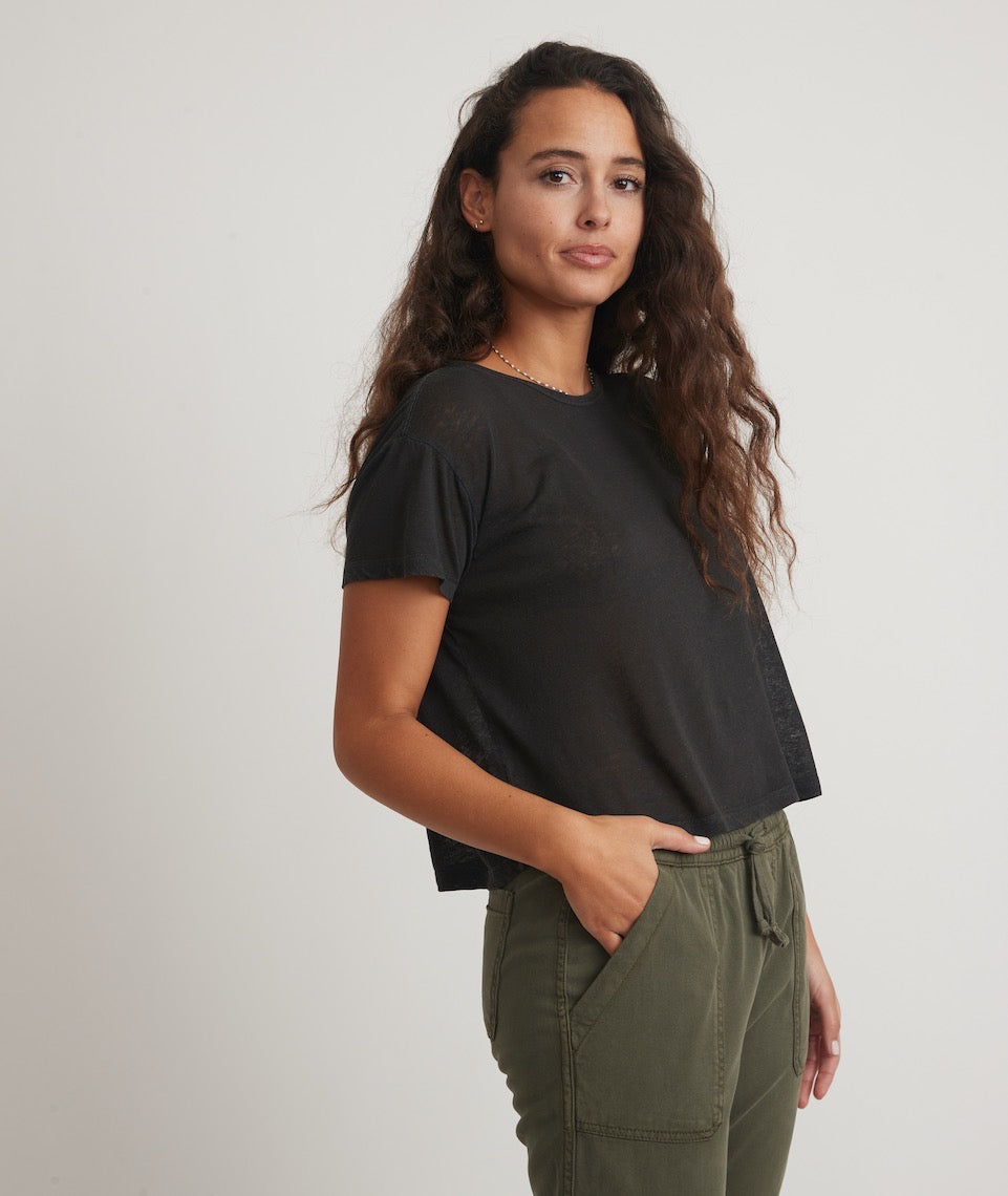 Hemp Cotton Oversized Tee Faded Black