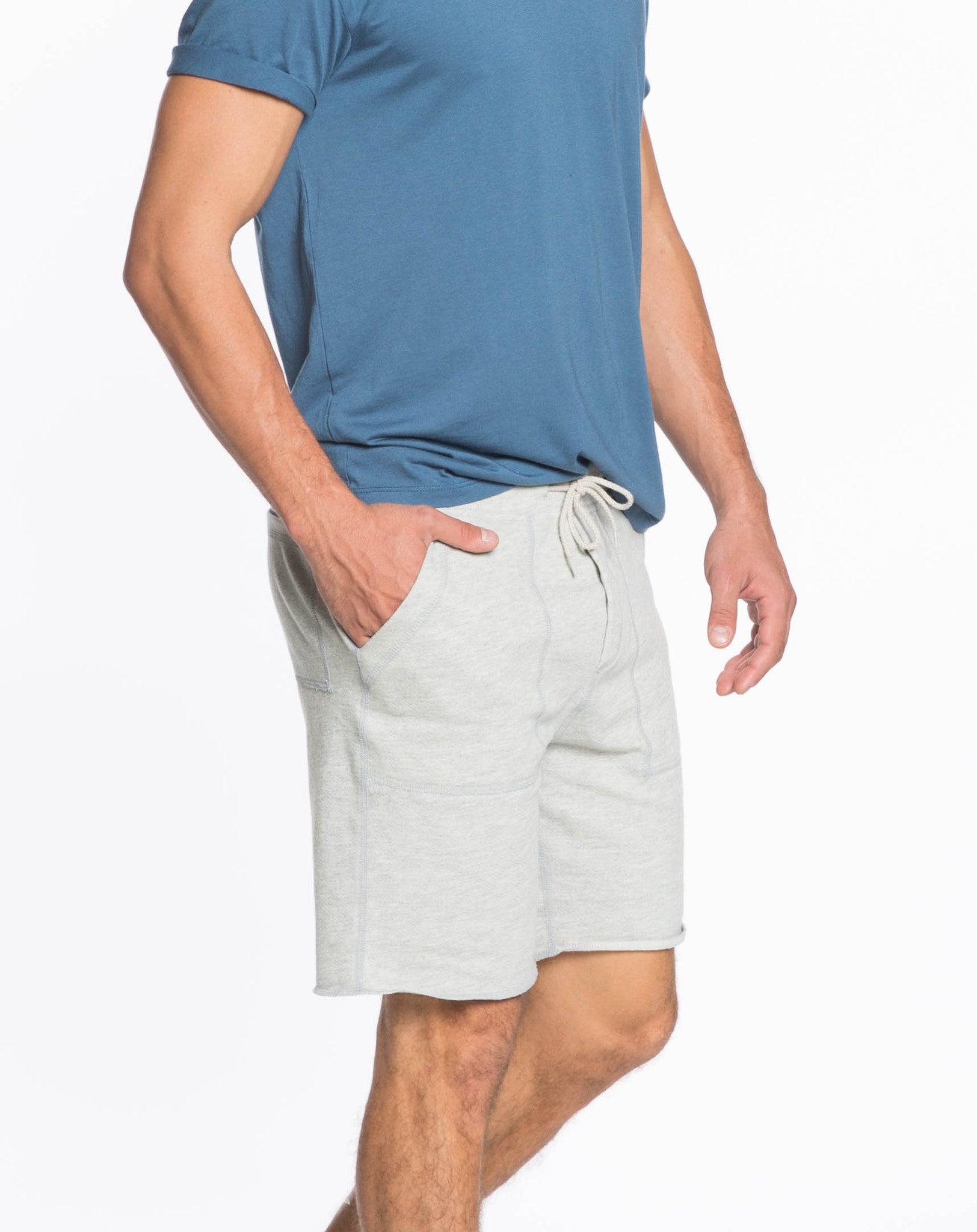 Fleece Jogger Shorts - Heather Grey