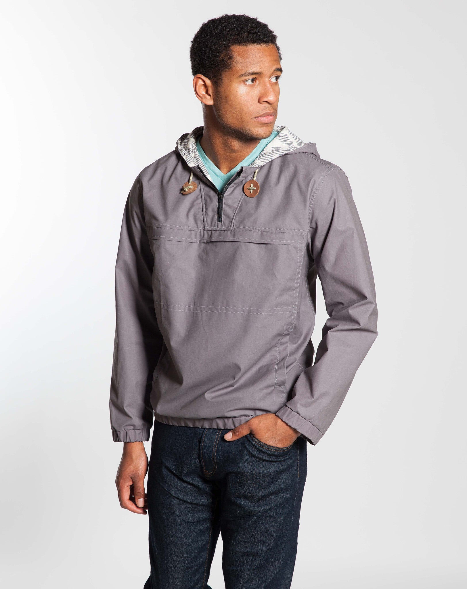 Waxed Canvas Pullover - Light Blue