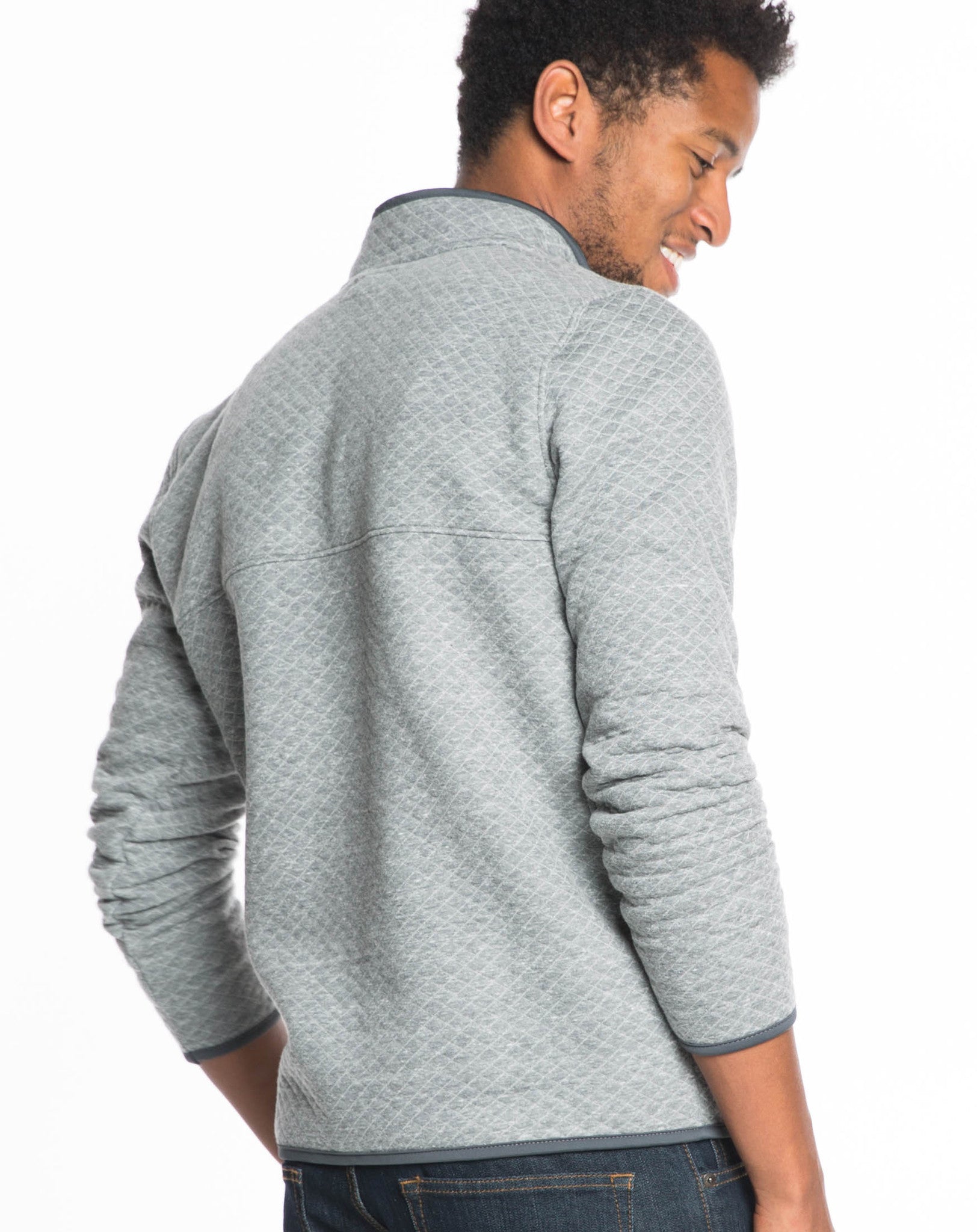 Corbet's Quilted Pullover - Charcoal