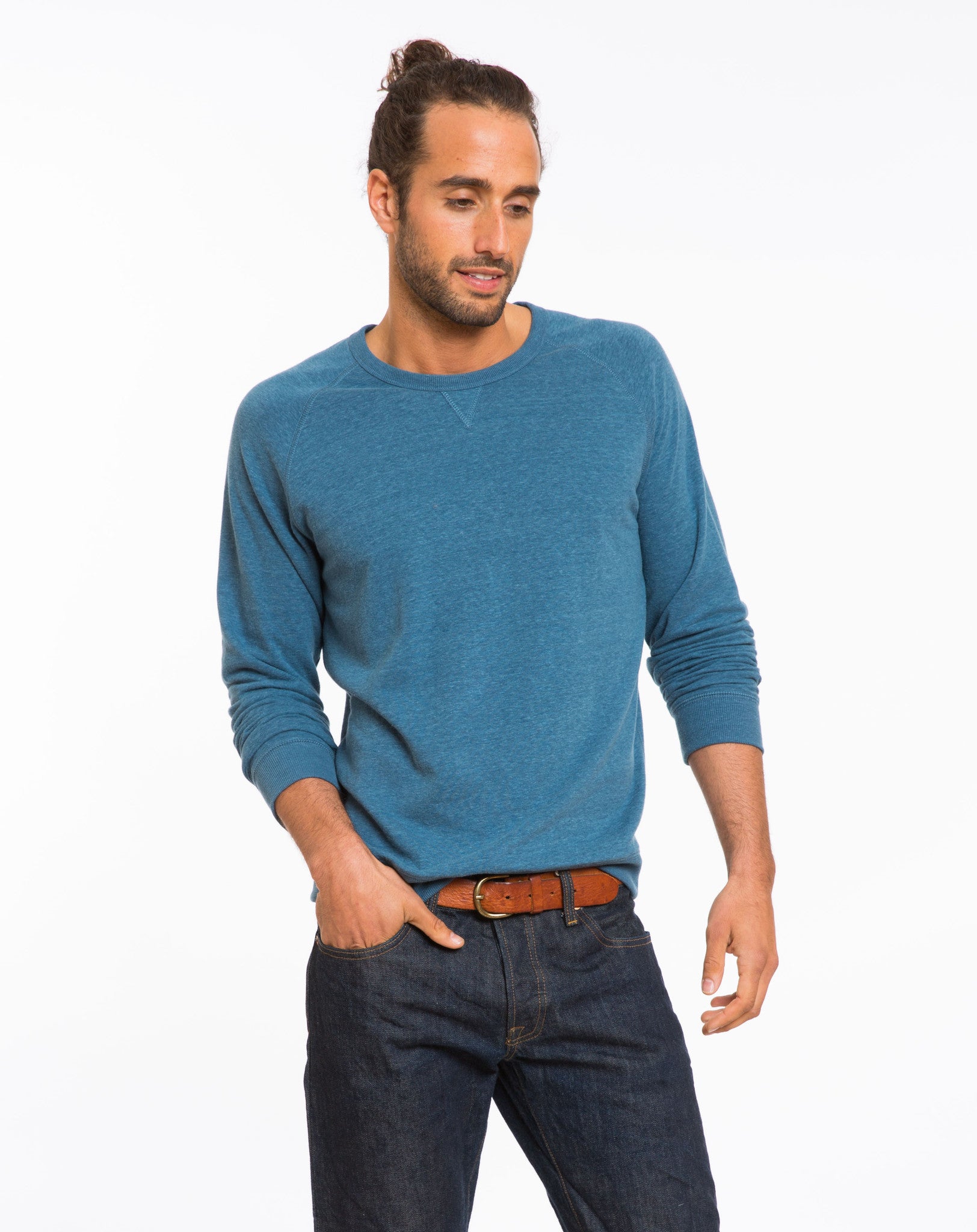 Double Knit Raglan - Sea Blue