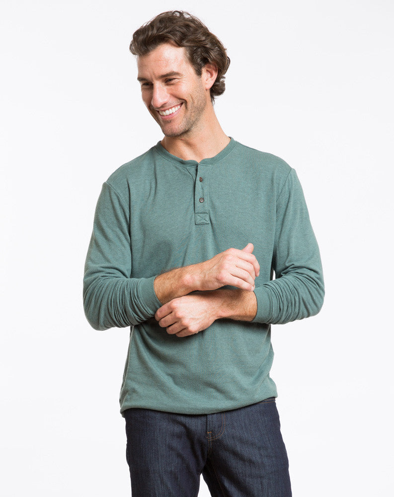 Double Knit Henley Pine Grove