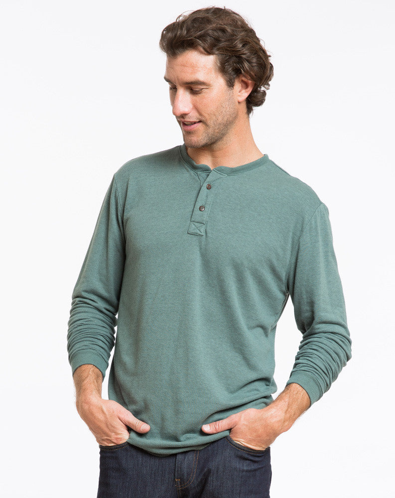 Double Knit Henley Pine Grove