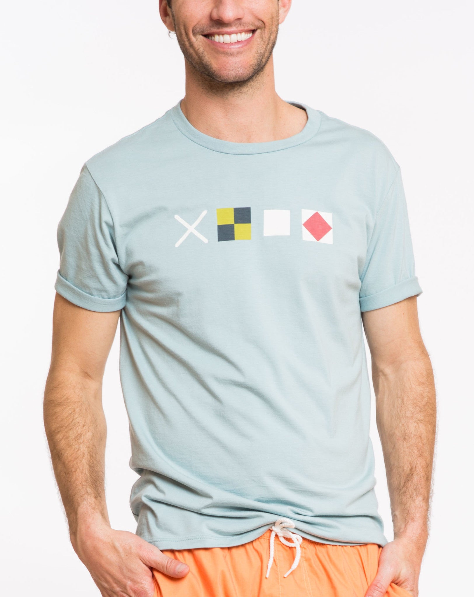 Semaphore Graphic Tee - Stone Blue