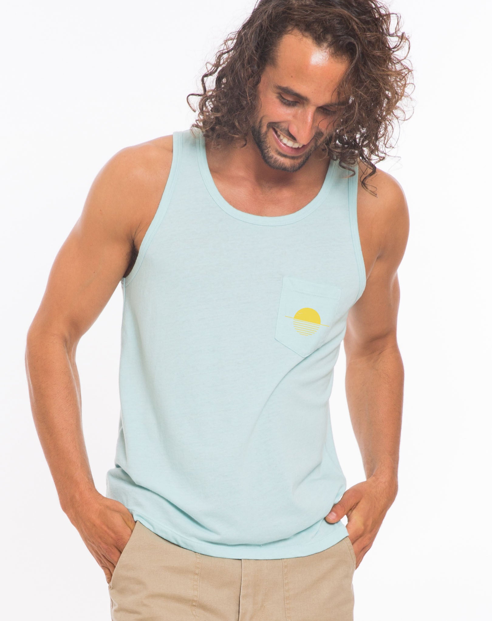 Reflective Sun Pocket Tank - Eggshell