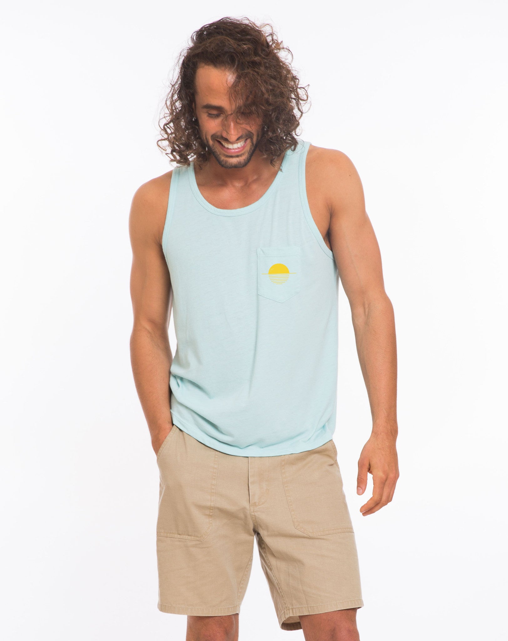 Reflective Sun Pocket Tank - Eggshell