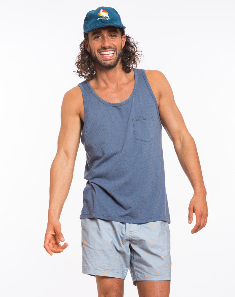 Overdyed Tank - Indigo Stripe