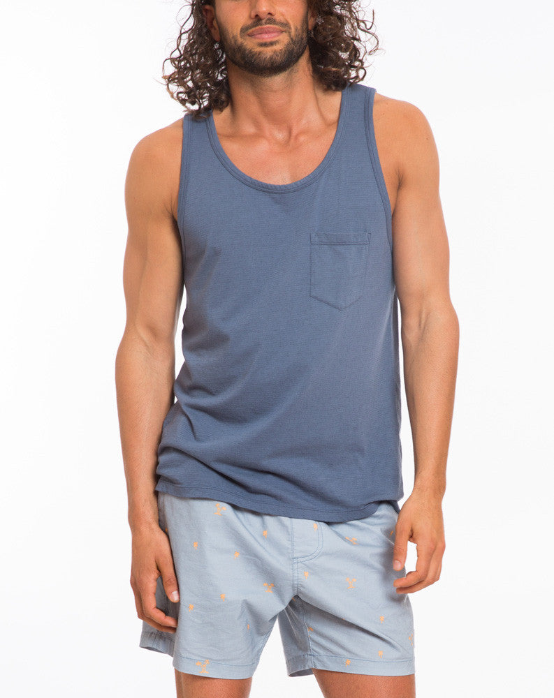 Overdyed Tank - Indigo Stripe