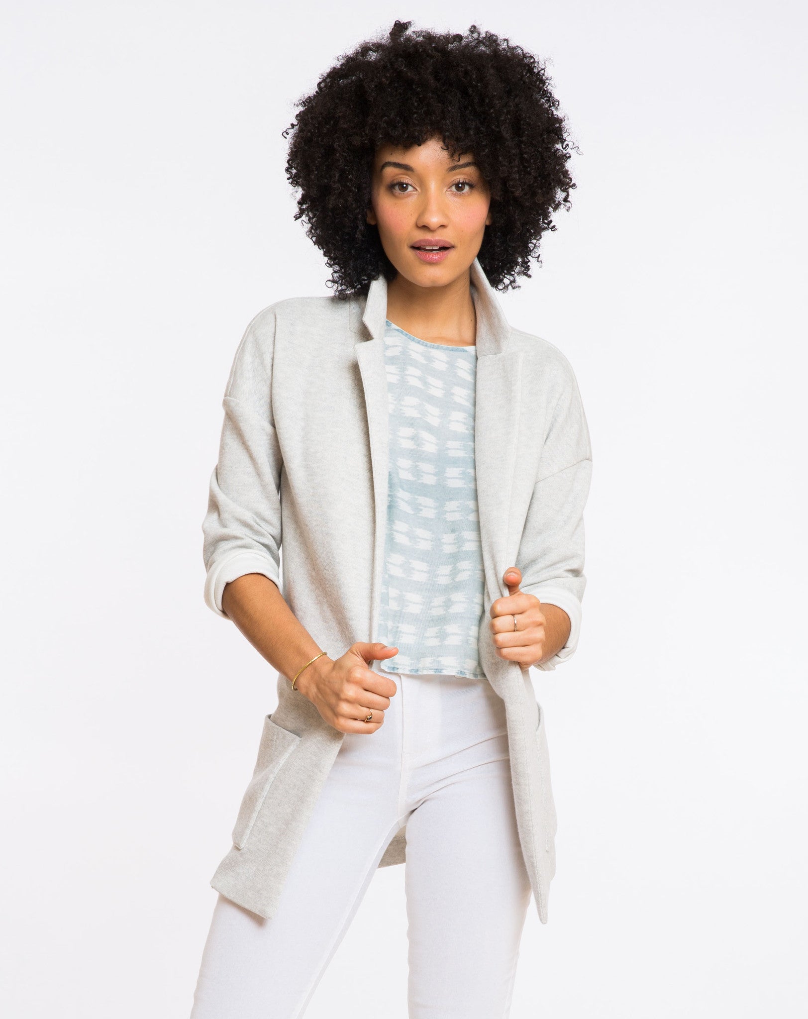 Oversized Hemingway Jacket - Heather Grey Terry