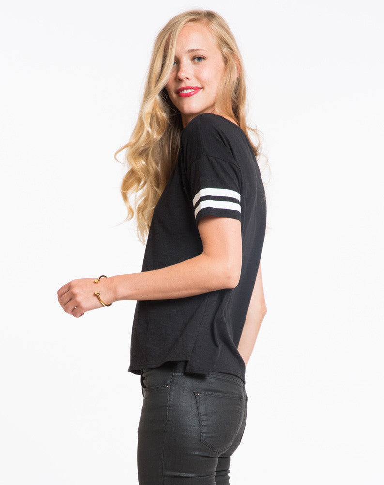 Varsity Sleeve V-neck