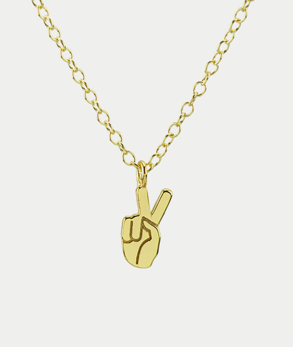 Kris Nations Peace Sign Custom Charm Necklace