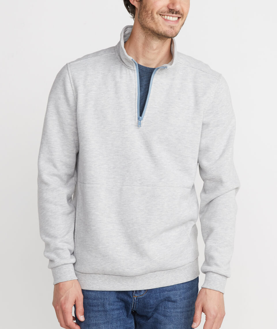 Quarter Zip Sweatshirt Light Heather Grey