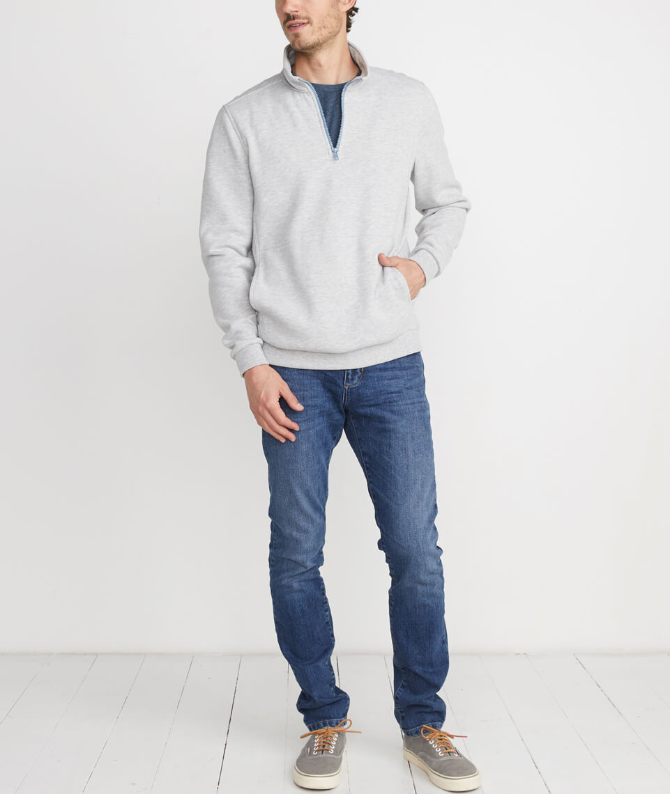 Quarter Zip Sweatshirt Light Heather Grey