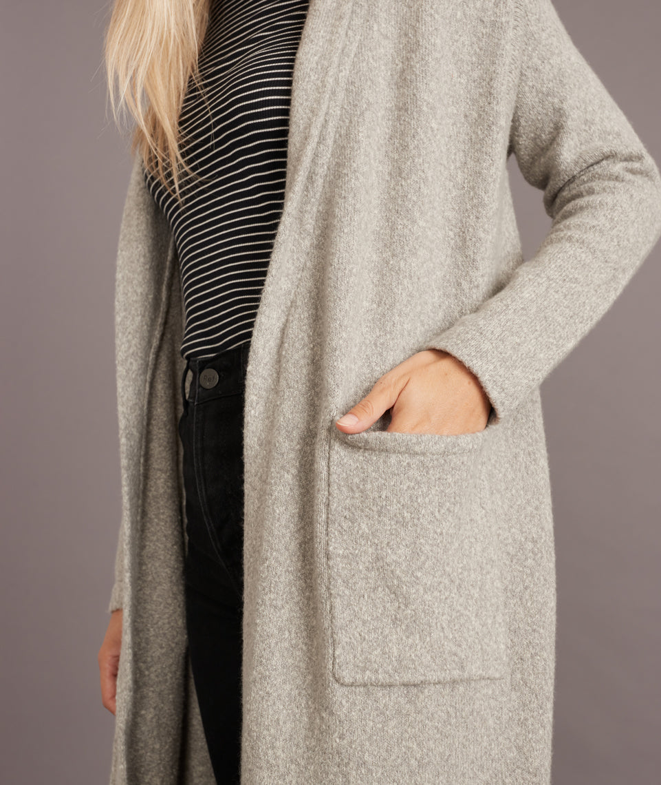 Quinn Duster Cardigan Frost Grey