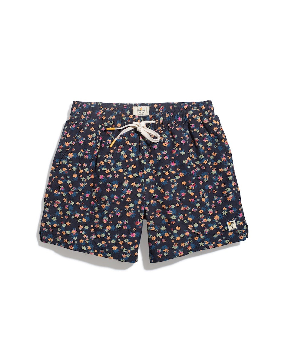 Rincon Swim Trunk India Ink Mini Floral