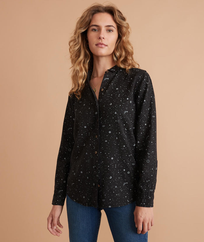 Rebekah Relaxed Shirt in Eclipse Celestial Print – Marine Layer