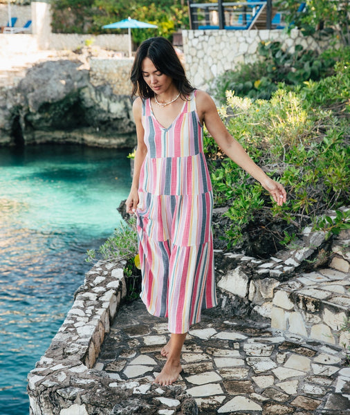 Corinne Maxi Dress in Multi Stripe – Marine Layer