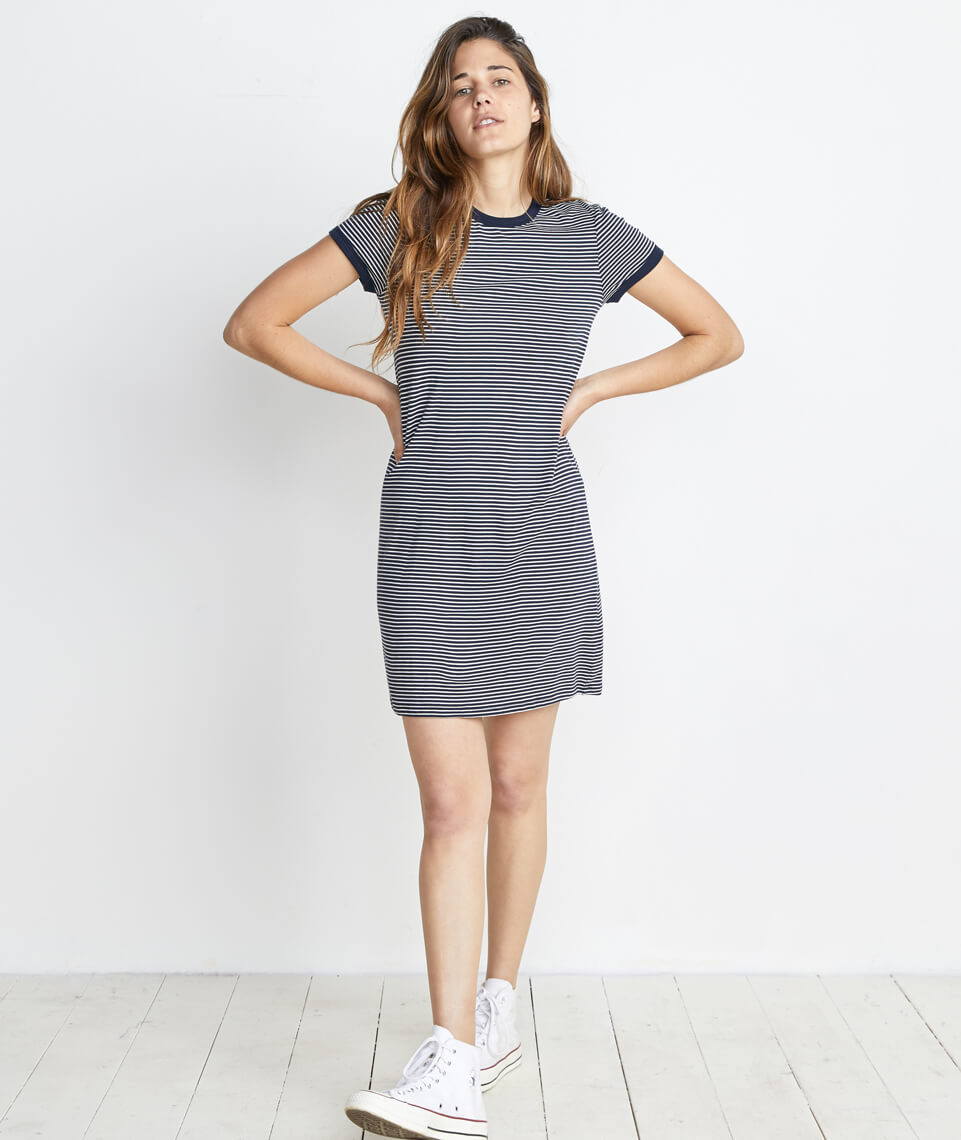 Sandra T-Shirt Dress Navy/White