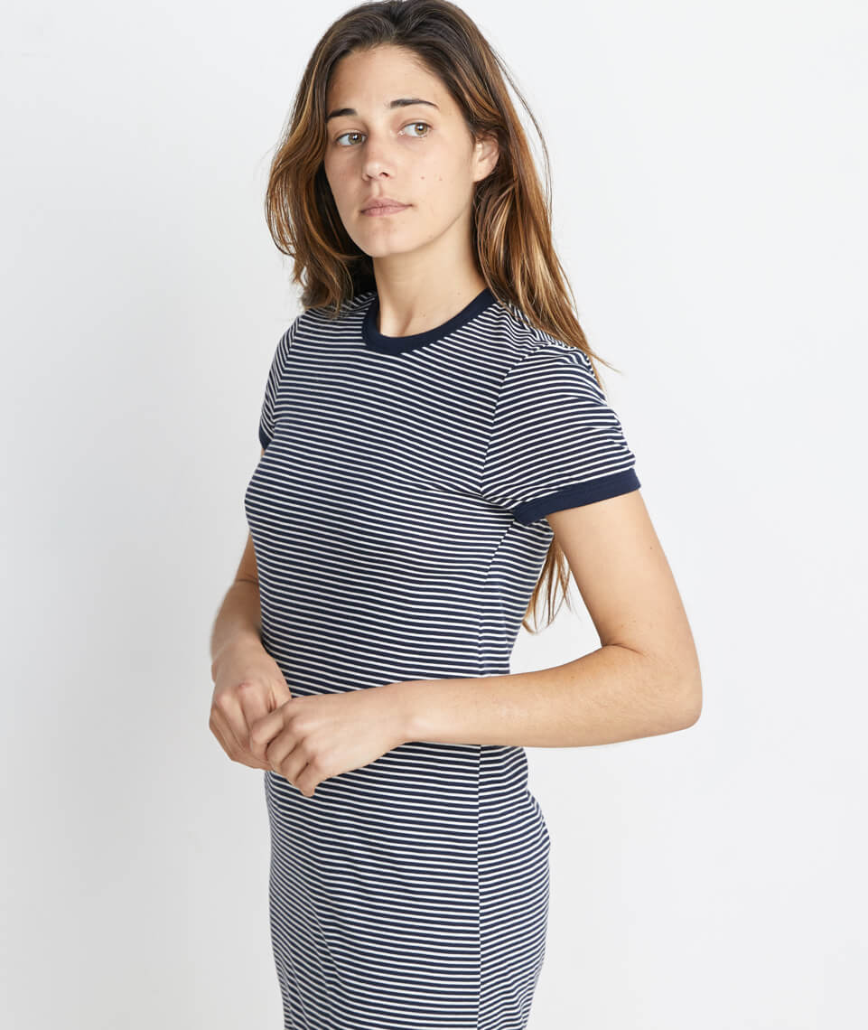 Sandra T-Shirt Dress Navy/White