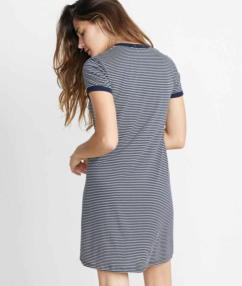 Sandra T-Shirt Dress Navy/White