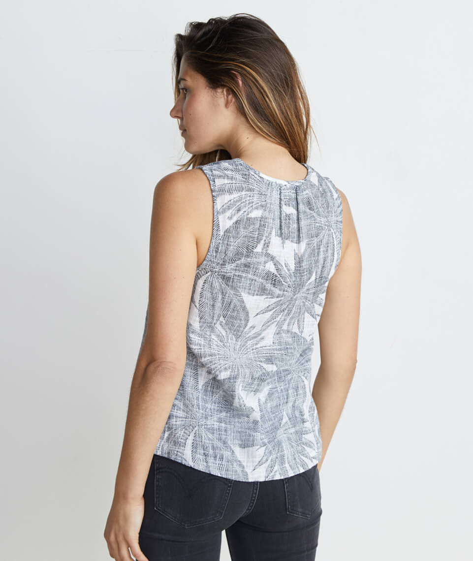 Sheri Tank Geo Palm Print