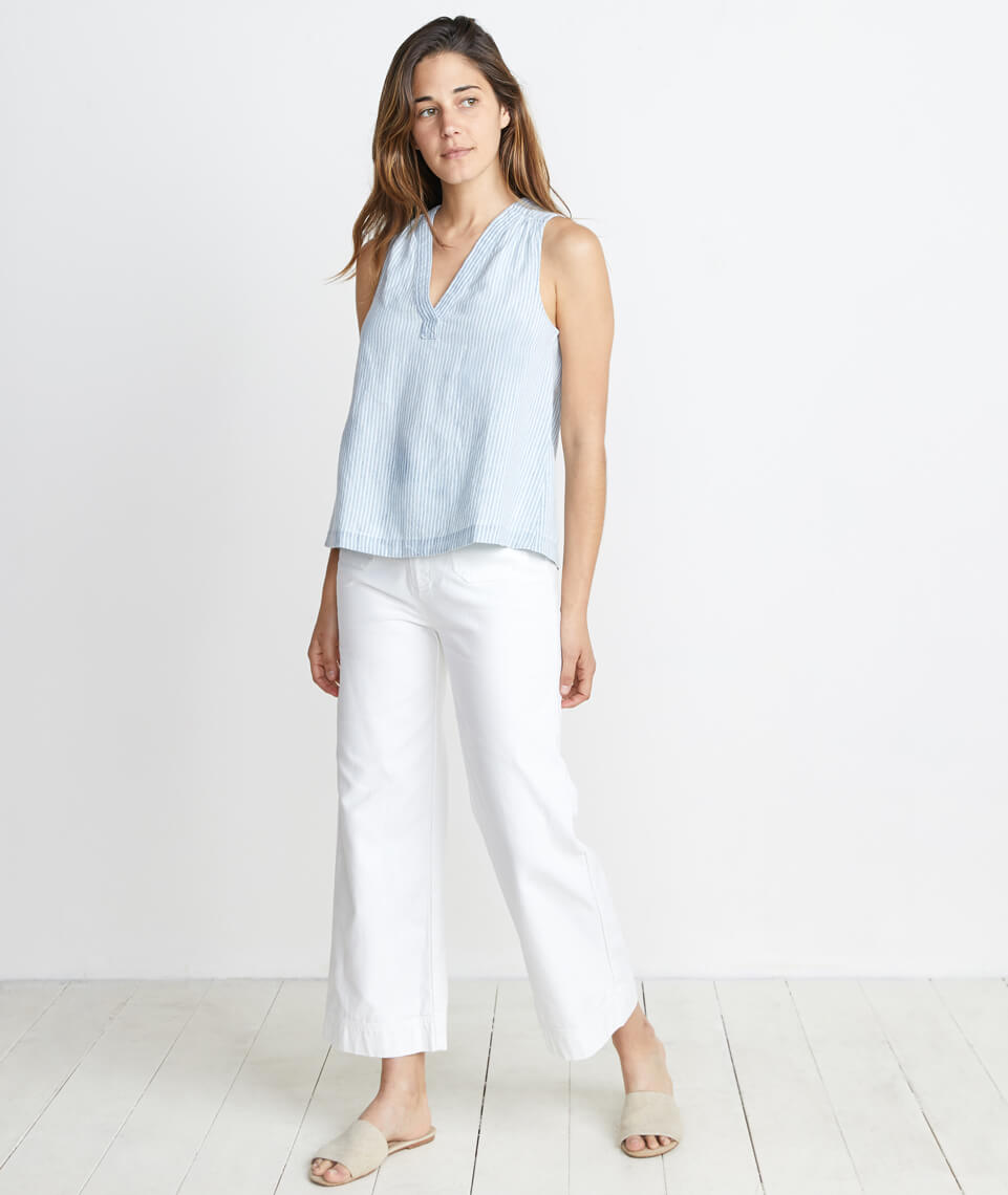 Sheri Tank Chambray Stripe