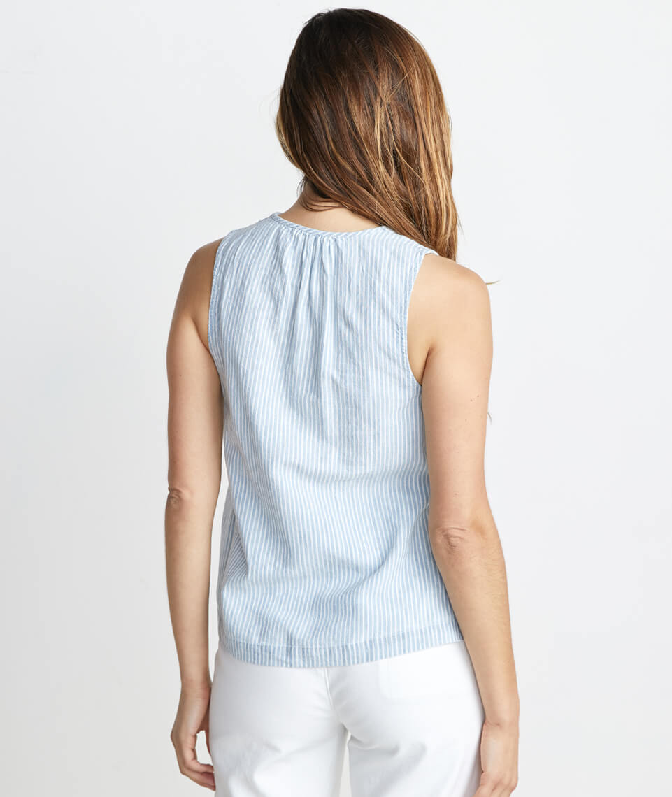 Sheri Tank Chambray Stripe