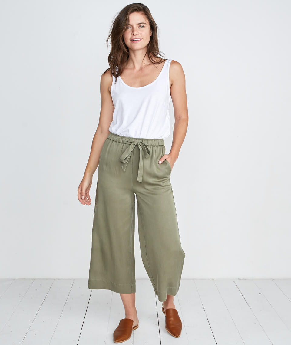 Spruce Wide Leg Pant in Dusty Olive – Marine Layer