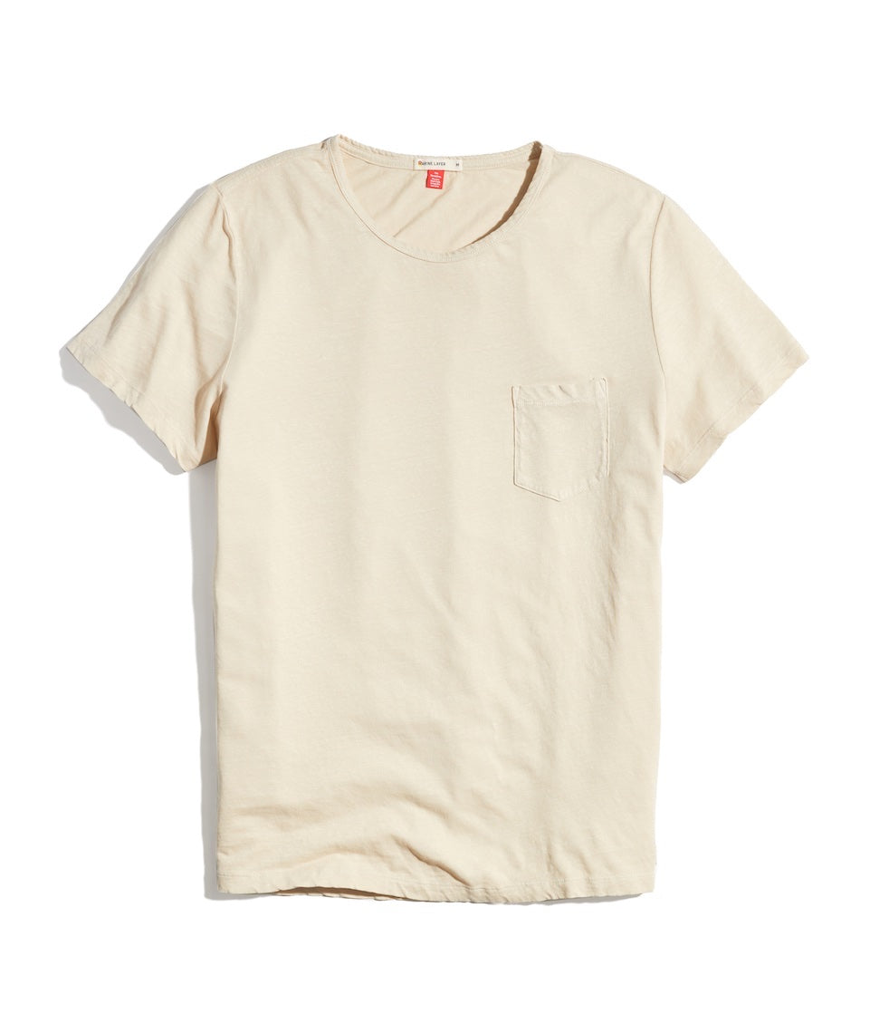 Relaxed Hemp Cotton Pocket Tee Sand