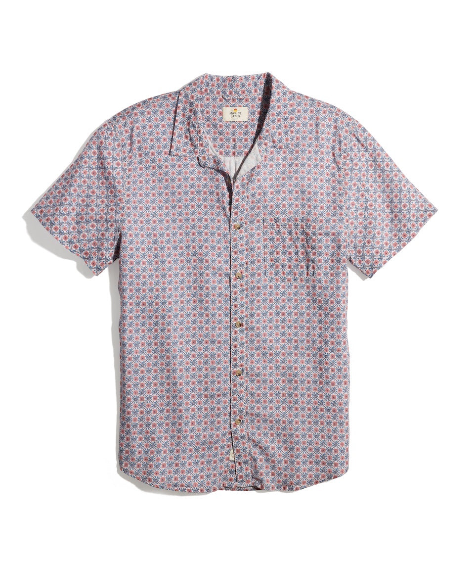 TENCEL™ Linen Resort Shirt in Purple Large Floral Print – Marine Layer