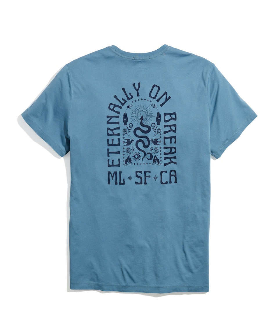 Signature Crew Graphic Tee Aegean Blue